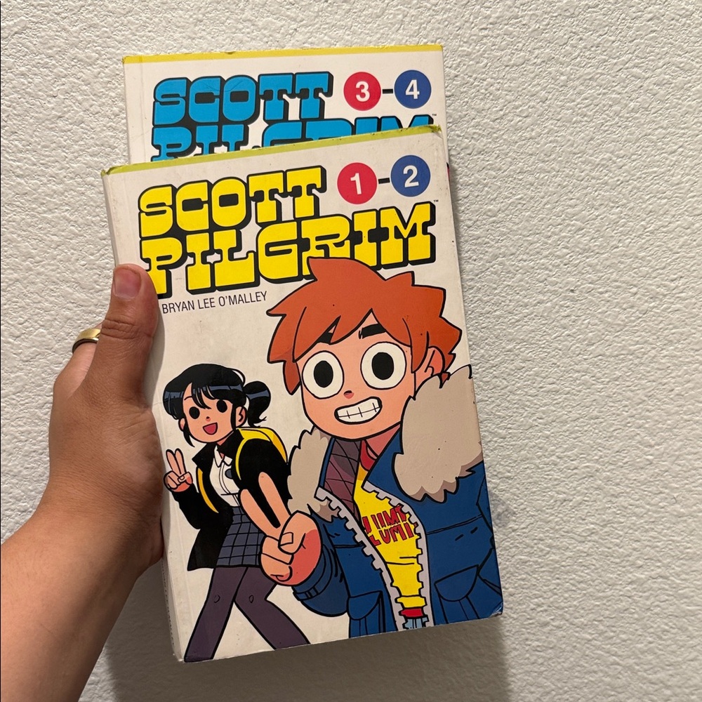 Scott Pilgrim Graphic Novels with Red and Blue Cover